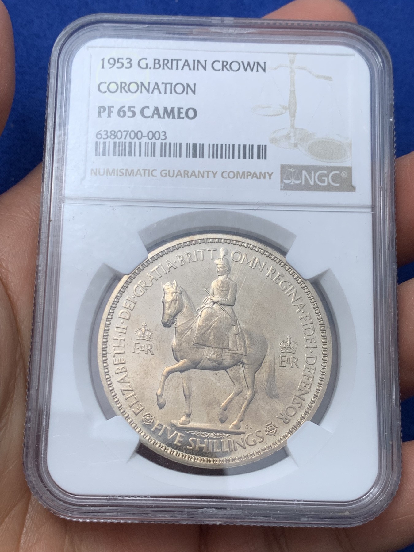 《竞宝斋》第240场-周日，周一 年终尾场 (全场包邮) NGC PF65 英国1953年 伊丽莎白二世女王加冕登基纪念精制克朗