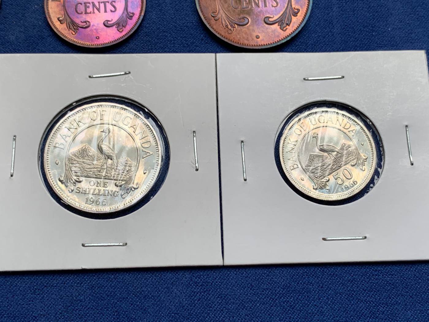 《竞宝斋》第240场-周日，周一 年终尾场 (全场包邮) 6枚一组 乌干达1966年清年份精制套币