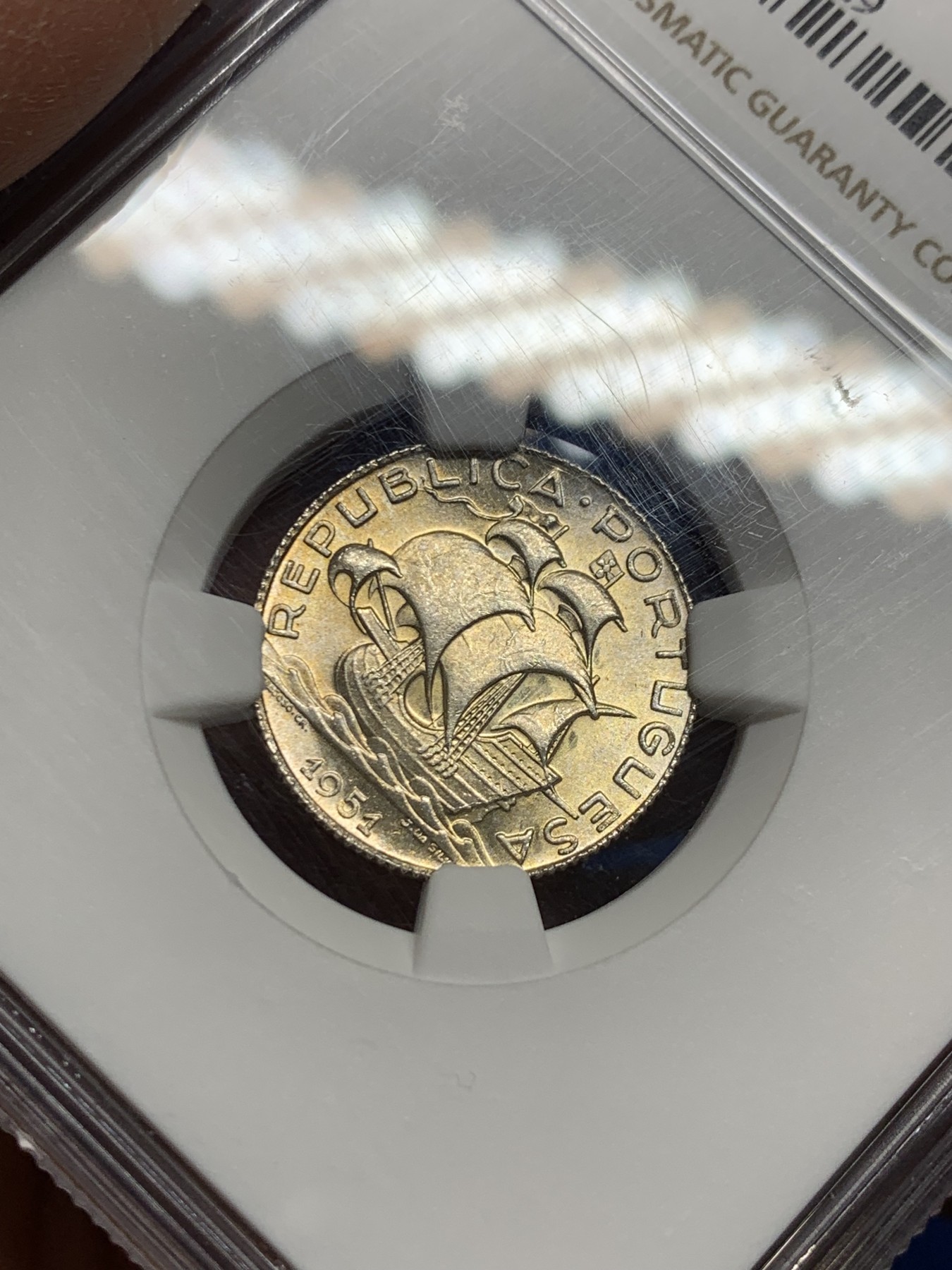 《竞宝斋》第240场-周日，周一 年终尾场 (全场包邮) NGC MS66 葡萄牙1951年帆船2.5埃斯库多银币