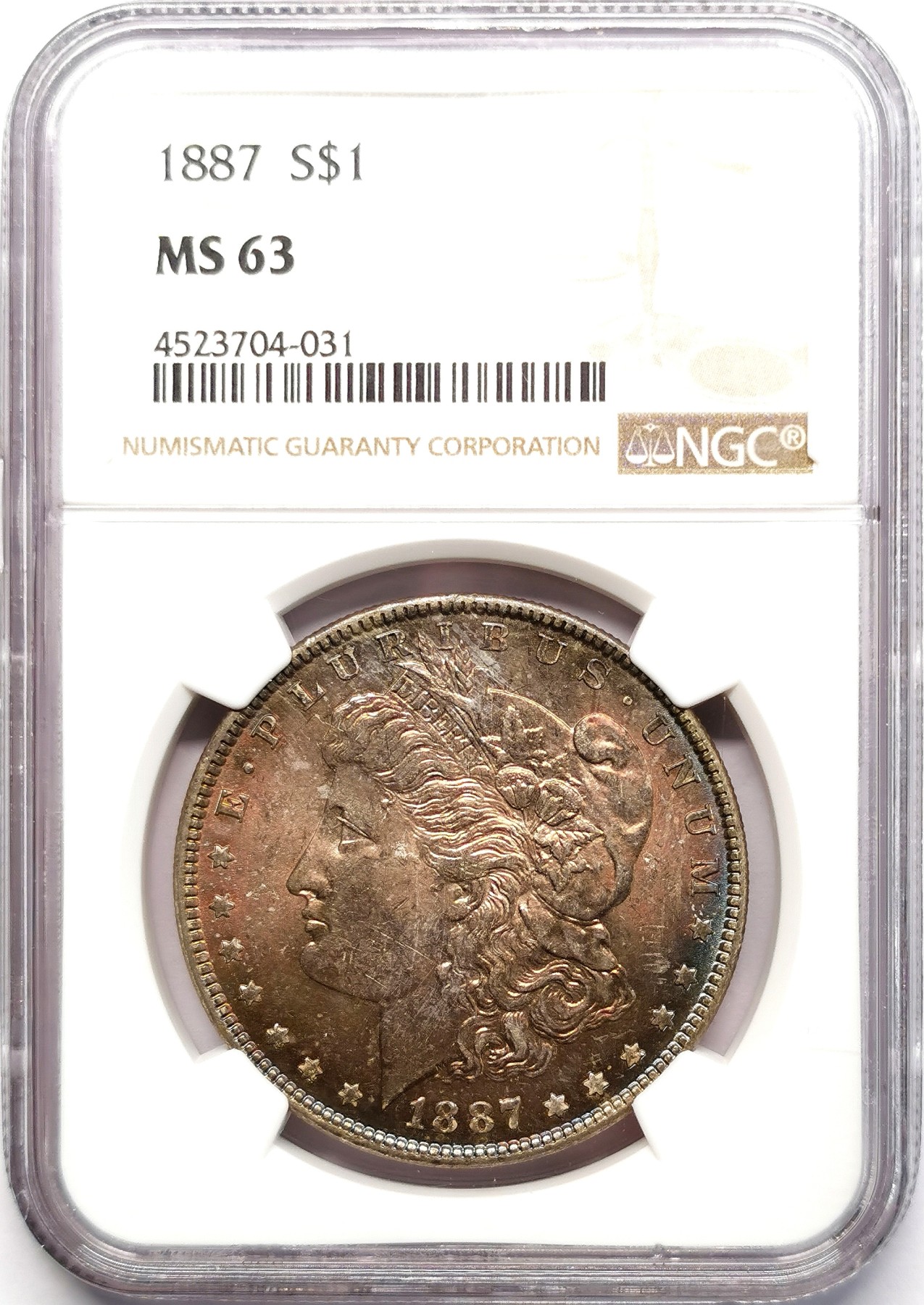 凡希社世界钱币微拍第二百六十期 1887美国摩根壹元大银NGC-MS63②