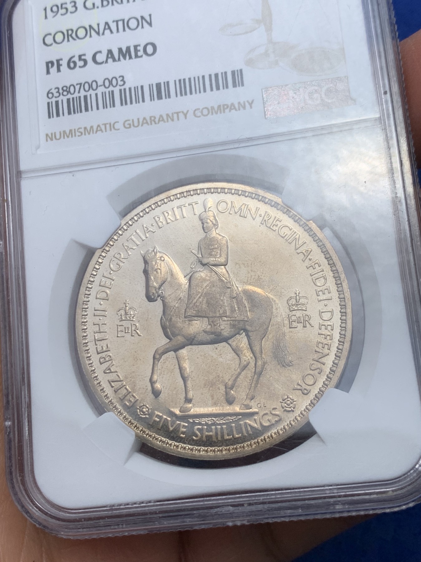 《竞宝斋》第240场-周日，周一 年终尾场 (全场包邮) NGC PF65 英国1953年 伊丽莎白二世女王加冕登基纪念精制克朗