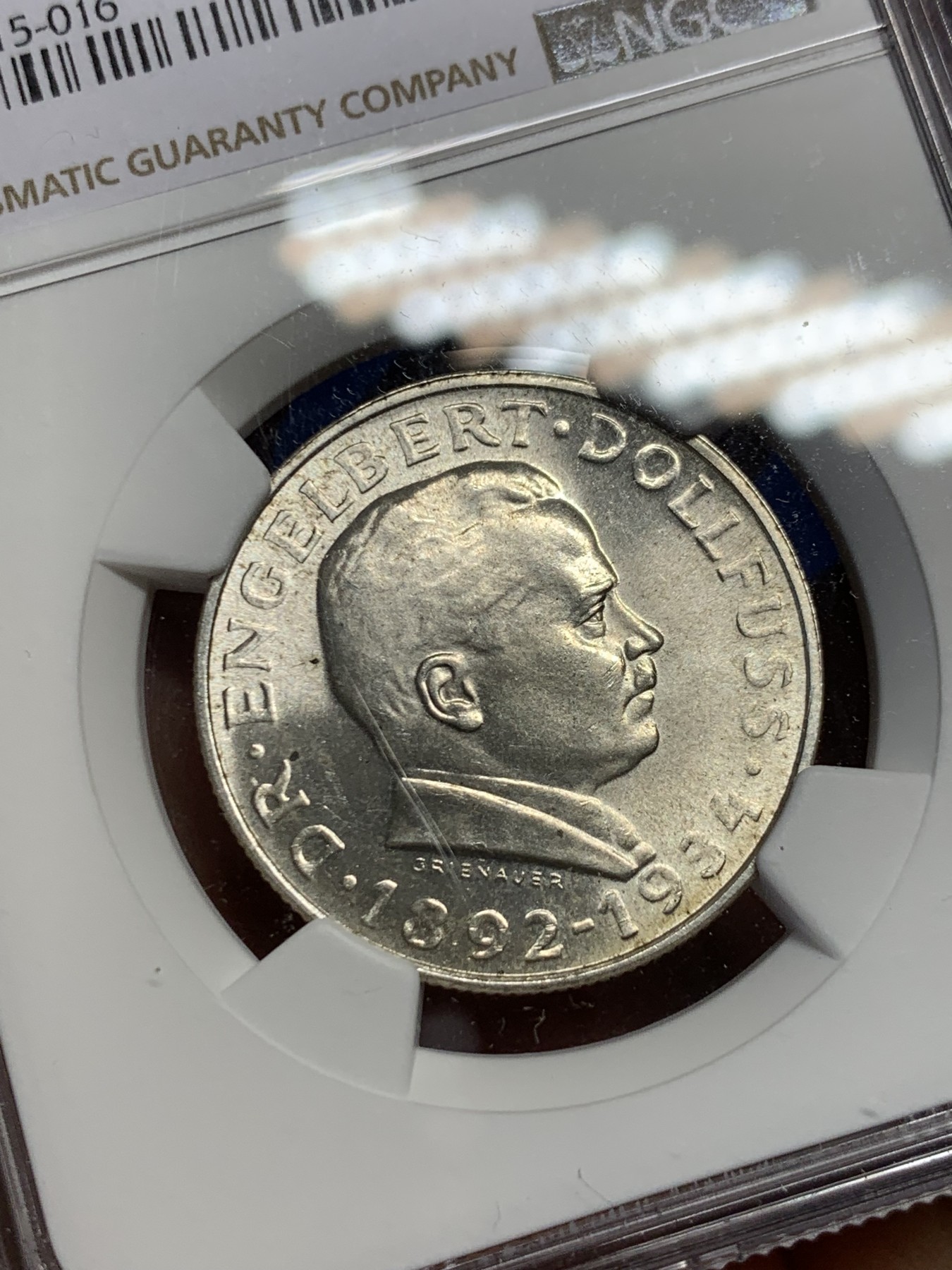 《竞宝斋》第240场-周日，周一 年终尾场 (全场包邮) NGC MS64 奥地利1934年总理逝世纪念2先令银币 转光好品 少见