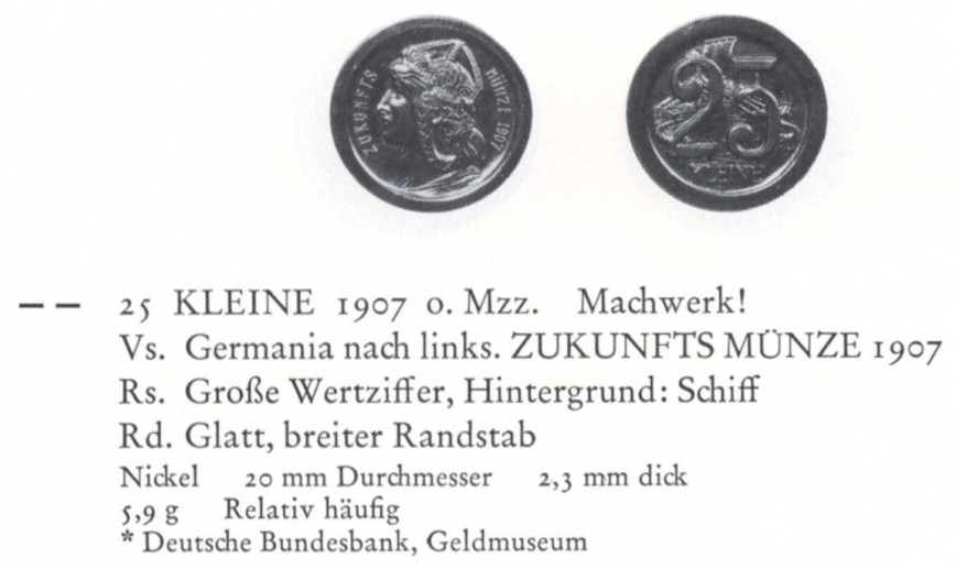凡希社世界钱币微拍第二百六十期 1907德国25 Kleine镍币样币UNC 样币目录截图见图三