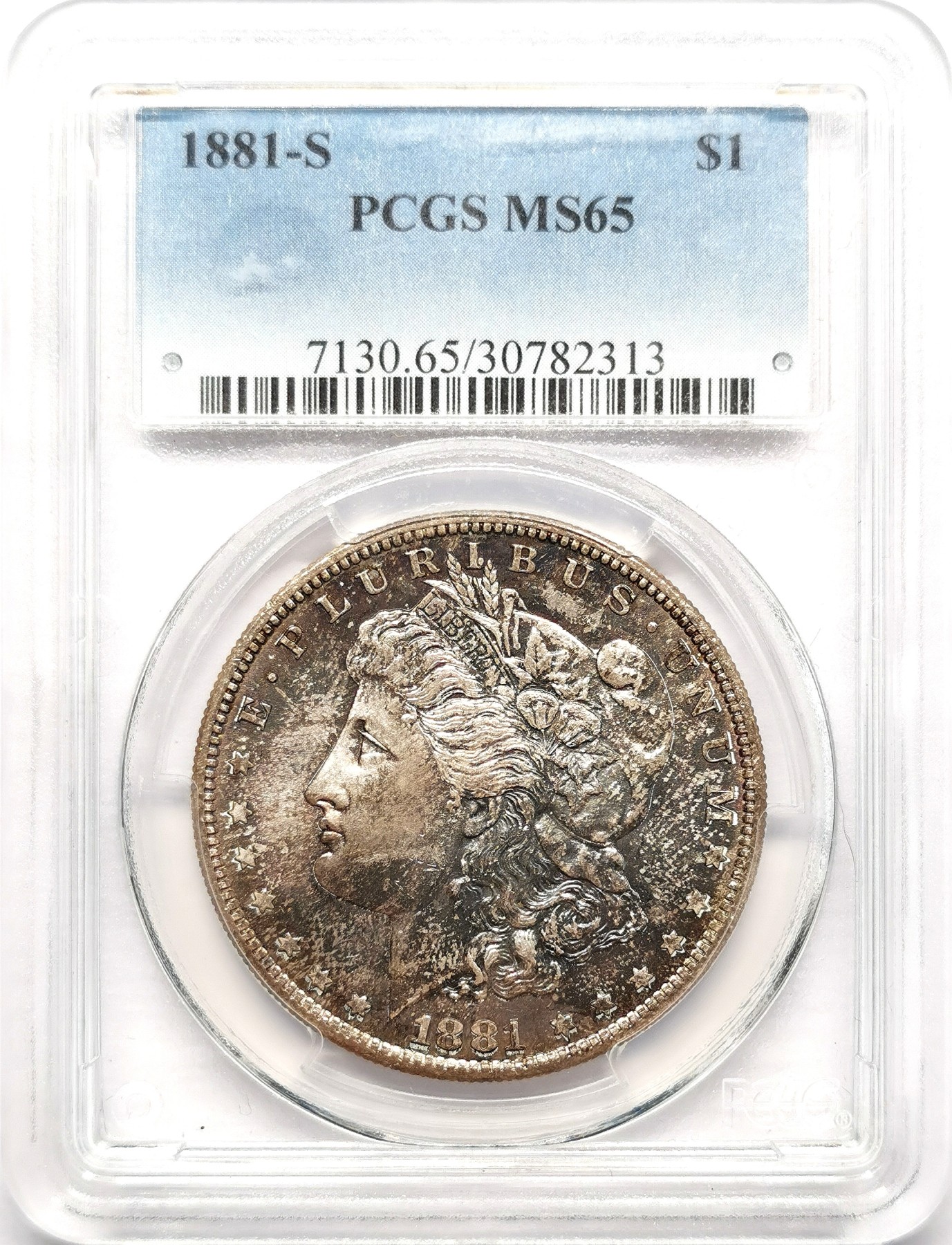 凡希社世界钱币微拍第二百六十期 1881S美国摩根壹元大银PCGS-MS65