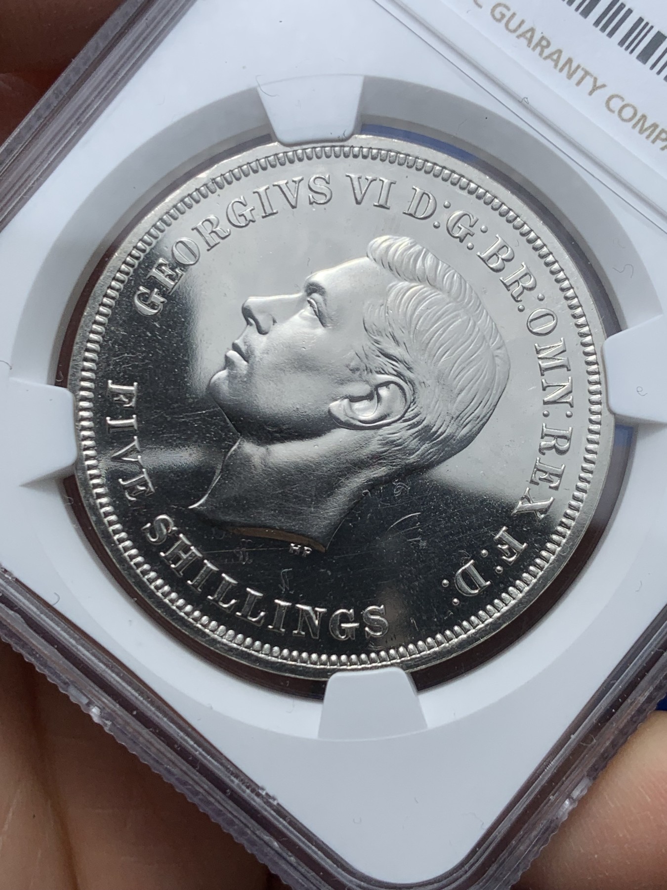 《竞宝斋》第240场-周日，周一 年终尾场 (全场包邮) NGC PL64 英国1951年乔治六世克朗 最后的镍马剑