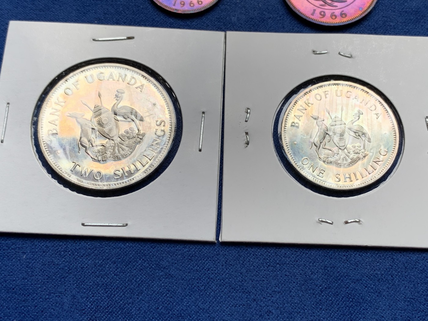 《竞宝斋》第240场-周日，周一 年终尾场 (全场包邮) 6枚一组 乌干达1966年清年份精制套币