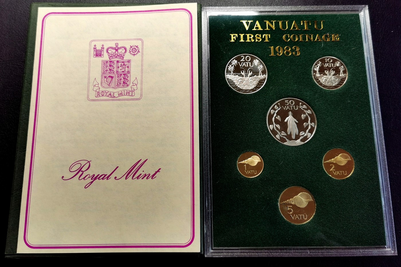 凡希社世界钱币微拍第二百六十期 1983瓦努阿图精铸PS原厂塑封附证书，该国第一套流通货币！