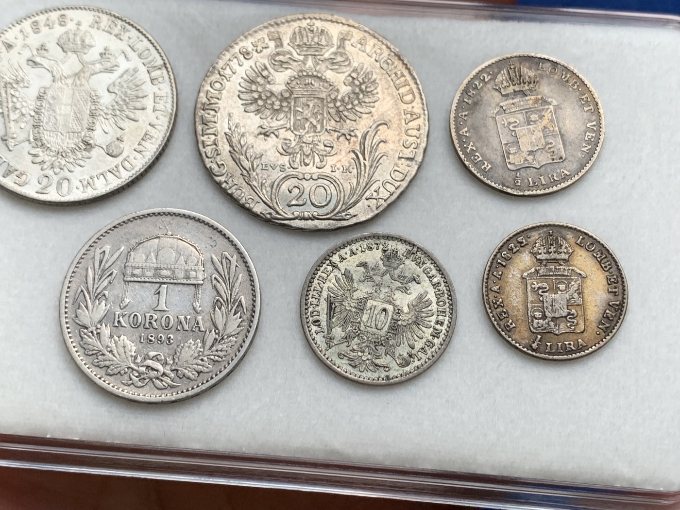 《竞宝斋》第240场-周日，周一 年终尾场 (全场包邮) 6枚一组 神罗、奥匈帝国 银辅币 品相可以 小东西收起来不容易