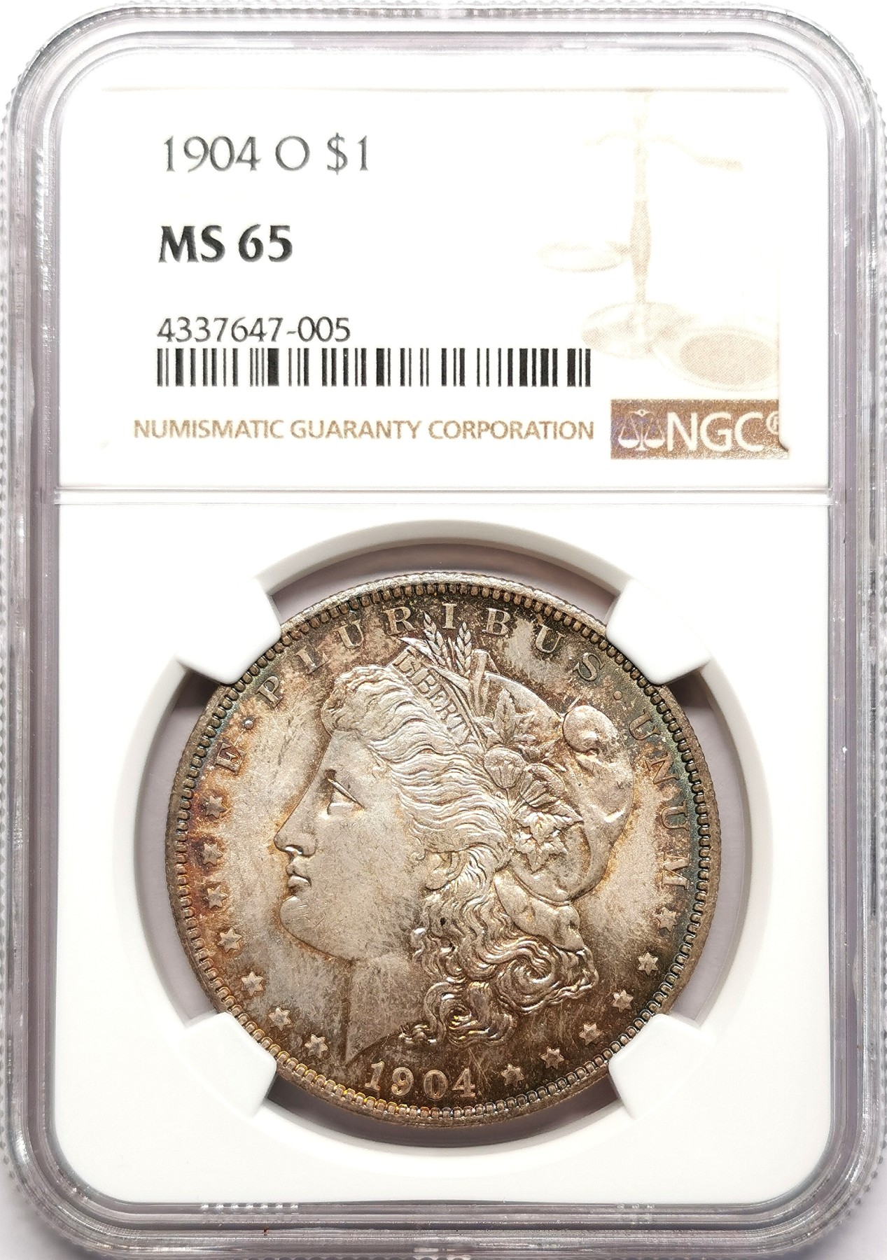 凡希社世界钱币微拍第二百六十期 1904O美国摩根壹元大银NGC-MS65