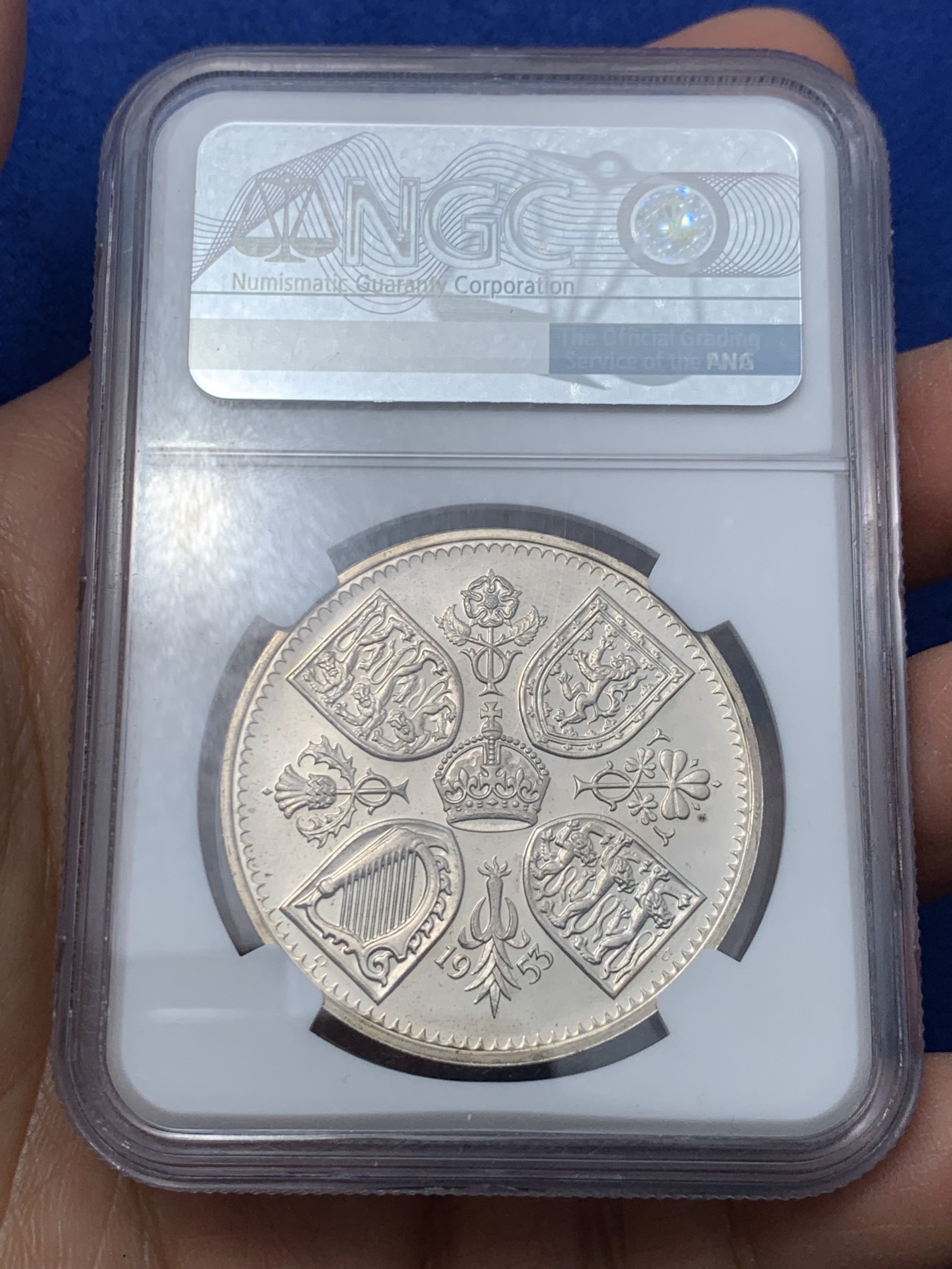 《竞宝斋》第240场-周日，周一 年终尾场 (全场包邮) NGC PF65 英国1953年 伊丽莎白二世女王加冕登基纪念精制克朗