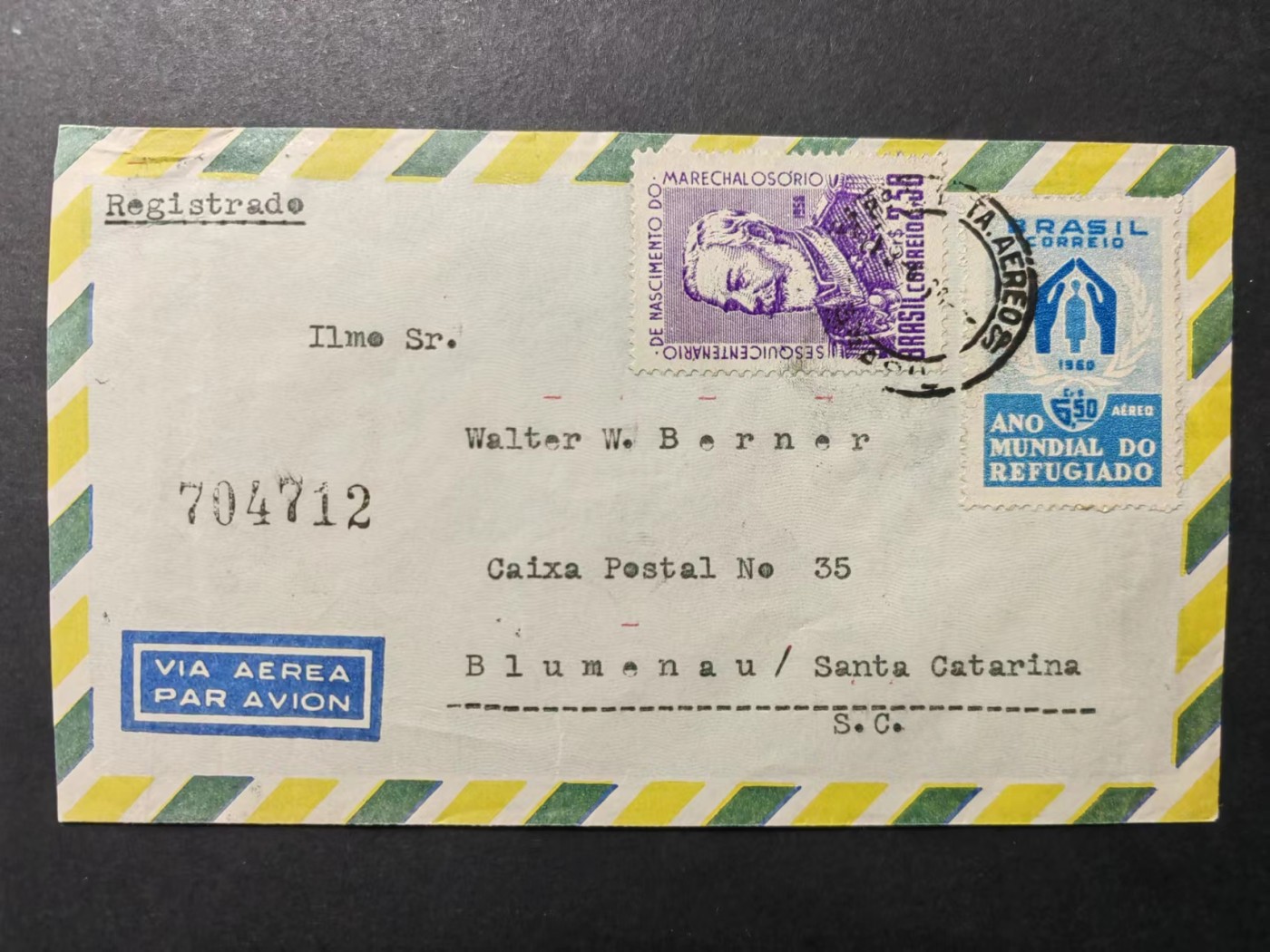 多国邮品✌（拍卖场）精品🔥专场 第④⑥场 巴西1960年 航空实寄邮封