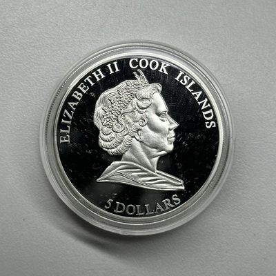 康怡轩钱币【以色列+葡萄牙+库克+澳大利亚+芬兰】第251003期  2010年库克群岛发行勒班陀战役5dollars彩色精制纪念银币  1枚