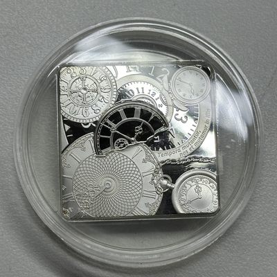 康怡轩钱币【以色列+葡萄牙+库克+澳大利亚+芬兰】第394期  - 2017年库克群岛发行时空胶囊5库克元曲面方形纪念银币  1枚