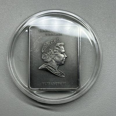 康怡轩钱币【以色列+葡萄牙+库克+澳大利亚+芬兰】第251003期  2010年库克世界雕塑米开朗基罗《大卫》5库克元镶嵌雕仿古纪念银币  1枚 裸币