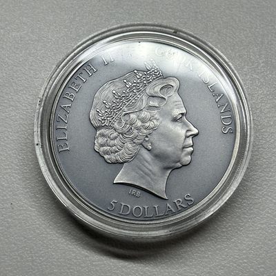 康怡轩钱币【以色列+葡萄牙+库克+澳大利亚+芬兰】第251003期  2018年库克群岛发行白头鹰5库克元高浮雕仿古纪念银币  1枚