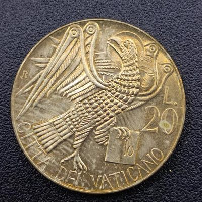 【淘币小摊】第二百五十三拍 散币场  年前九连拍第五场 全场包邮   - 梵蒂冈1985年20里拉四翼鹰铜币