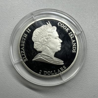 康怡轩钱币【以色列+葡萄牙+库克+澳大利亚+芬兰】第251003期  2011年库克群岛发行波兰总统莱赫卡钦斯基彩色2元精制纪念银币  1枚