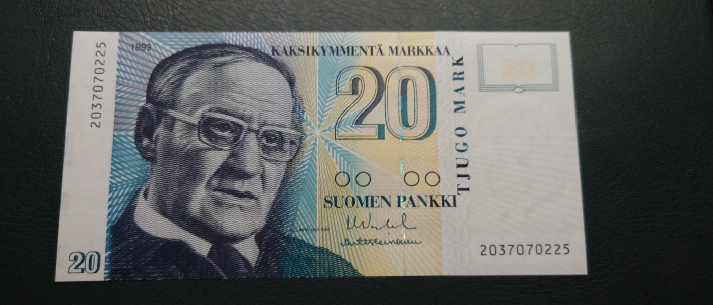 【世界钱币】精选微拍第91期暨2024年第二期 混合场 1993年芬兰20 初版无Litt 少见 全新绝品无4尾号225