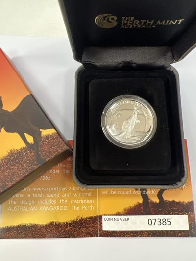 康怡轩钱币【以色列+葡萄牙+库克+澳大利亚+芬兰】第251003期  2012年澳大利亚发行加厚袋鼠1澳元凹面精制纪念银币