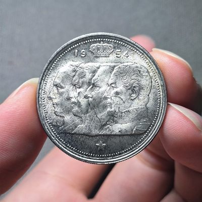 一百二十四期 二月第二拍 好品散币 通快递年后发货 - 2.2.2比利时100法郎银币，UNC品质可评级