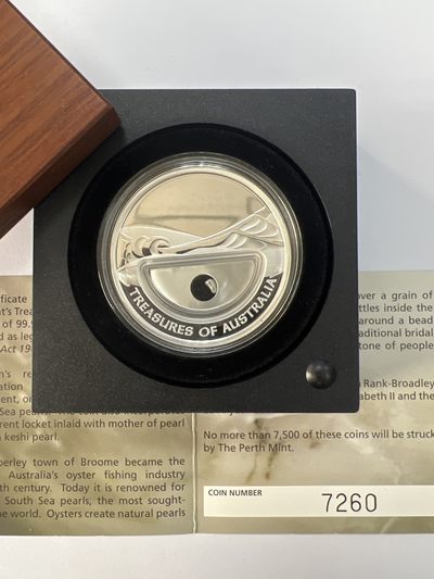 康怡轩钱币【以色列+葡萄牙+库克+澳大利亚+芬兰】第251003期  2011年澳大利亚发行澳洲珍品系列-珍珠1澳元1盎司精制纪念银币