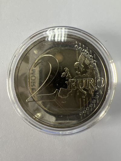 康怡轩钱币【安道尔+西班牙+拉脱维亚+刚果+瑞士+奥地利 纪念币专场】第251014期 2022年拉脱维亚发行伊拉斯谟计划35周年2欧元铜镍双金属纪念币