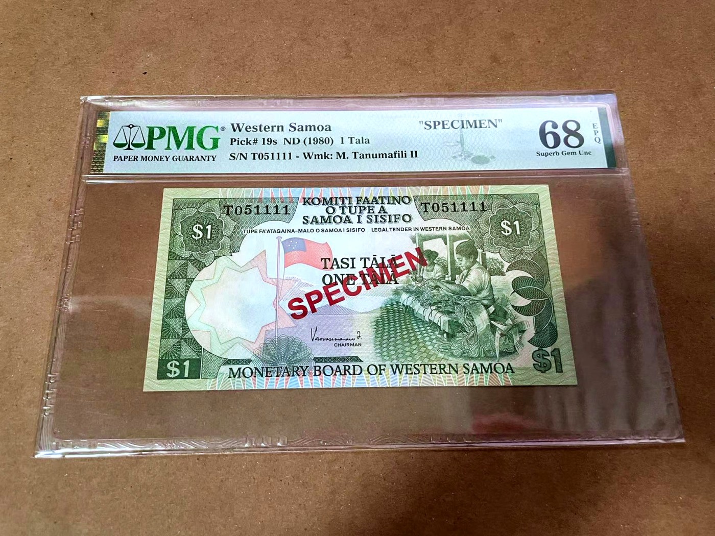 【Blue Auction】✨世界纸币精拍第430期——苍老师专场 PART3 【样钞】西萨摩亚 1980年1塔拉 PMG68EPQ 超高分