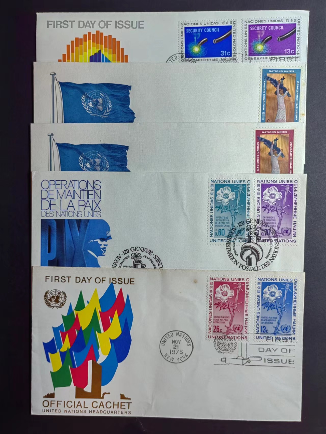 多国邮品✌（拍卖场）精品🔥专场 第④⑥场 联合国 纪事系列首日封（2套+单1）
