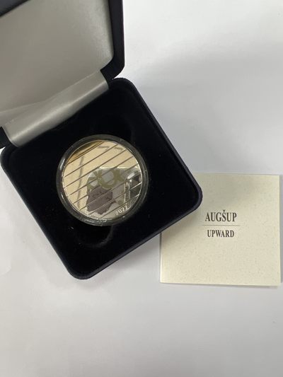 康怡轩钱币【安道尔+西班牙+拉脱维亚+刚果+瑞士+奥地利 纪念币专场】第251014期 2022年拉脱维亚发行上升5欧元局部镀金精制纪念银币