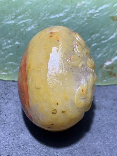 精美亚光冰飘战国红玛瑙手工雕刻大黑天黄财神大勒子（把件/吊坠）一个 精美亚光冰飘战国红玛瑙手工雕刻大黑天黄财神大勒子（把件/吊坠）一个