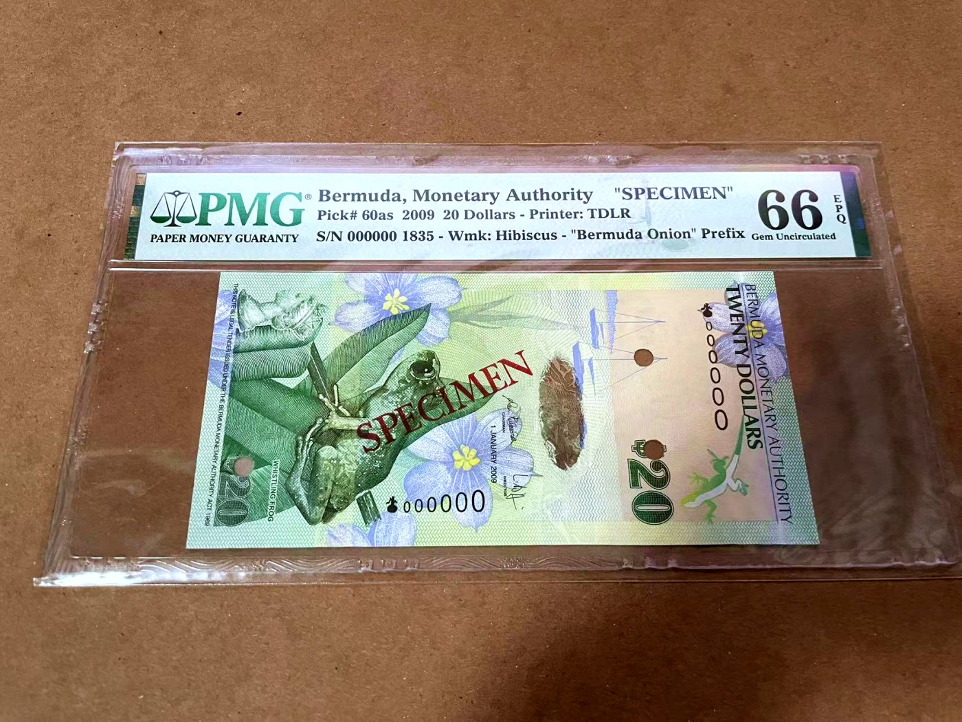【Blue Auction】✨世界纸币精拍第430期——苍老师专场 PART3 【样钞 洋葱冠】百慕大 2009年20元 PMG66EPQ 