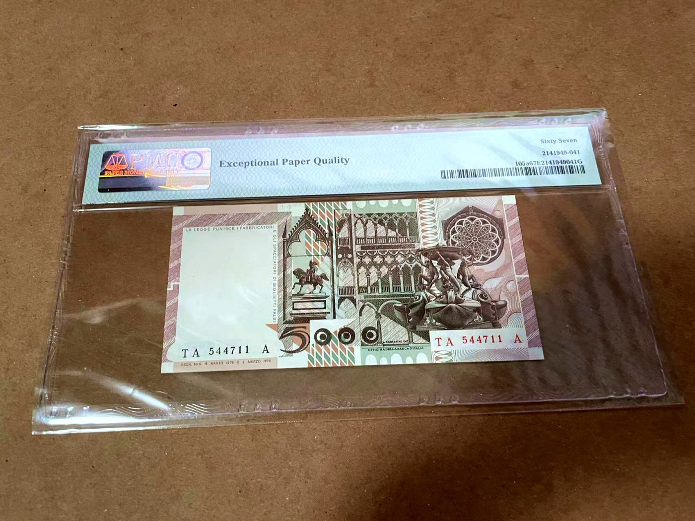 【Blue Auction】✨世界纸币精拍第430期——苍老师专场 PART3 【a版】意大利 1979年5000里拉 PMG67EPQ 高分 