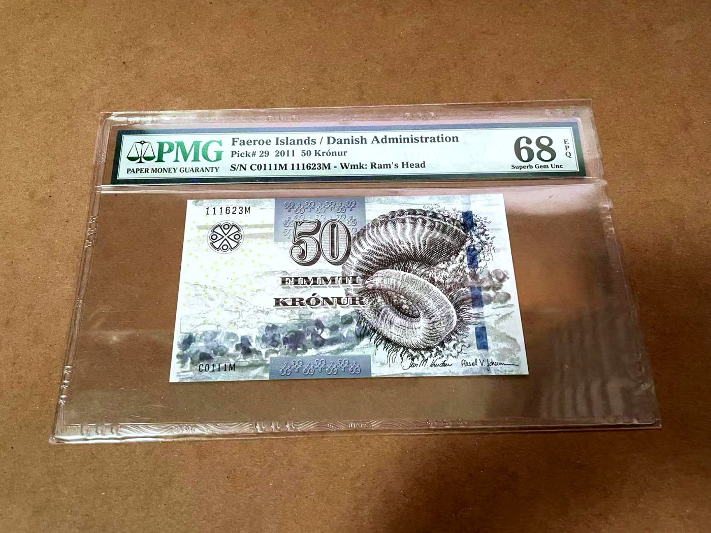 【Blue Auction】✨世界纸币精拍第430期——苍老师专场 PART3 【无47】法罗群岛 2011年50克朗 PMG68EPQ 高分