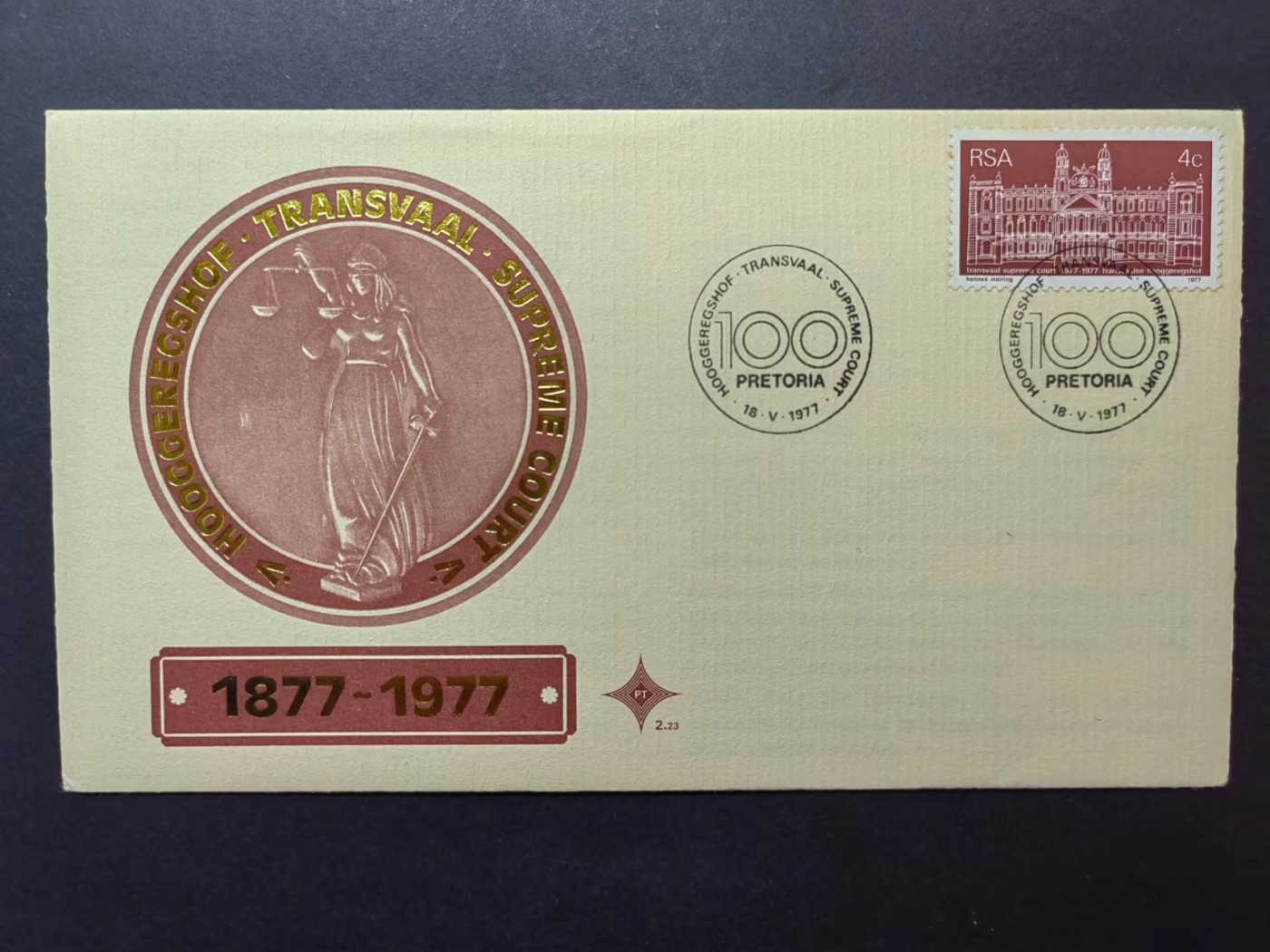 多国邮品✌（拍卖场）精品🔥专场 第④⑥场 南非1977年 德兰士瓦法院百年纪念