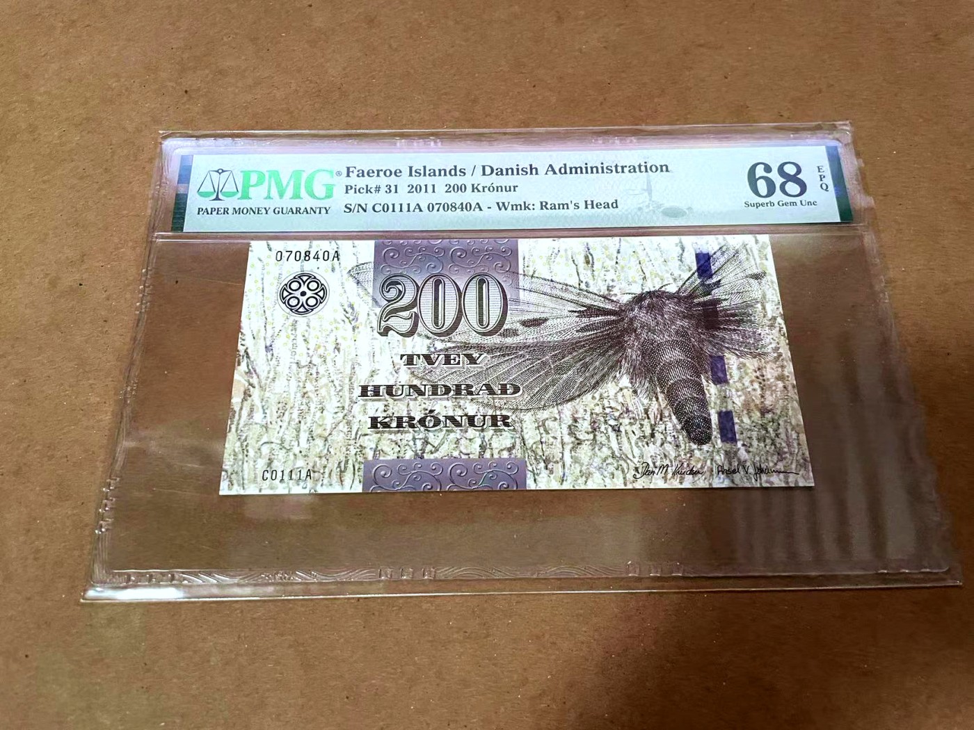 【Blue Auction】✨世界纸币精拍第430期——苍老师专场 PART3 法罗群岛 2011年200克朗 PMG68EPQ 高分