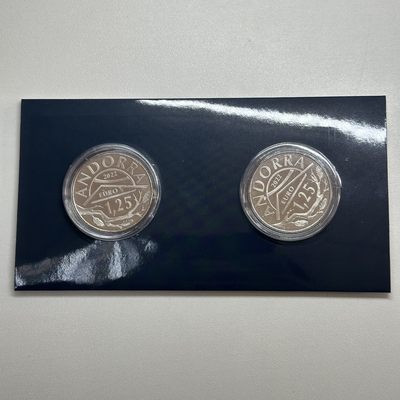 康怡轩钱币【安道尔+西班牙+拉脱维亚+刚果+瑞士+奥地利 纪念币专场】第251014期 2022年安道尔发行卡塞耶斯圣霍安教堂及松鼠2.5欧元铜镍合金套币  2枚