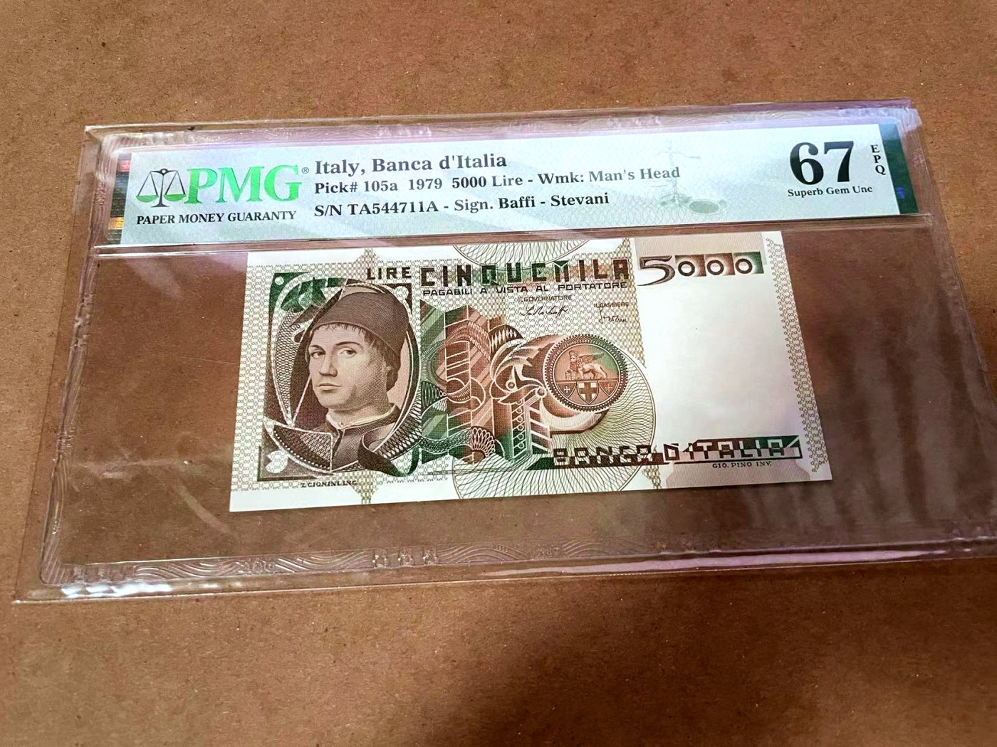 【Blue Auction】✨世界纸币精拍第430期——苍老师专场 PART3 【a版】意大利 1979年5000里拉 PMG67EPQ 高分 
