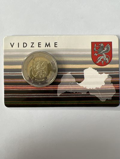 康怡轩钱币【安道尔+西班牙+拉脱维亚+刚果+瑞士+奥地利 纪念币专场】第251014期 2016年拉脱维亚发行维泽梅2欧元双金属纪念币卡装