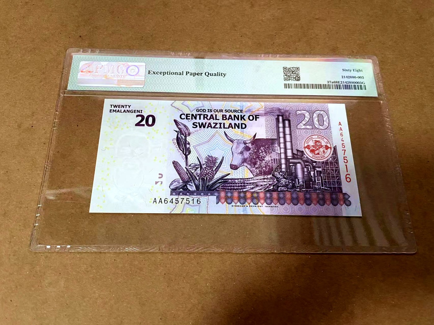 【Blue Auction】✨世界纸币精拍第430期——苍老师专场 PART3 【AA】斯威士兰 2010年20E PMG68EPQ 超高分