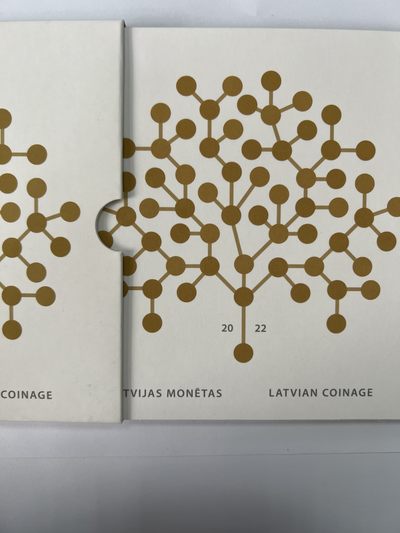 康怡轩钱币【安道尔+西班牙+拉脱维亚+刚果+瑞士+奥地利 纪念币专场】第251014期 2022年拉脱维亚发行金融素养5.88欧元铜镍合金纪念套币卡装