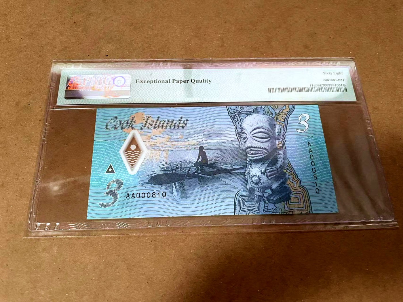 【Blue Auction】✨世界纸币精拍第430期——苍老师专场 PART3 【AA冠810小号 倒置号】库克群岛 2021年3元 PMG68EPQ 超高分