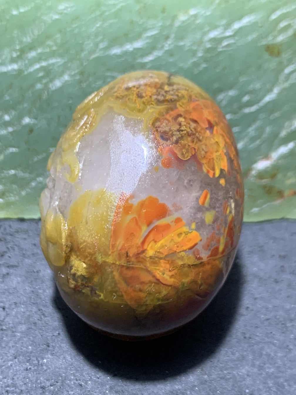 精美亚光冰飘战国红玛瑙手工雕刻大黑天黄财神大勒子（把件/吊坠）一个