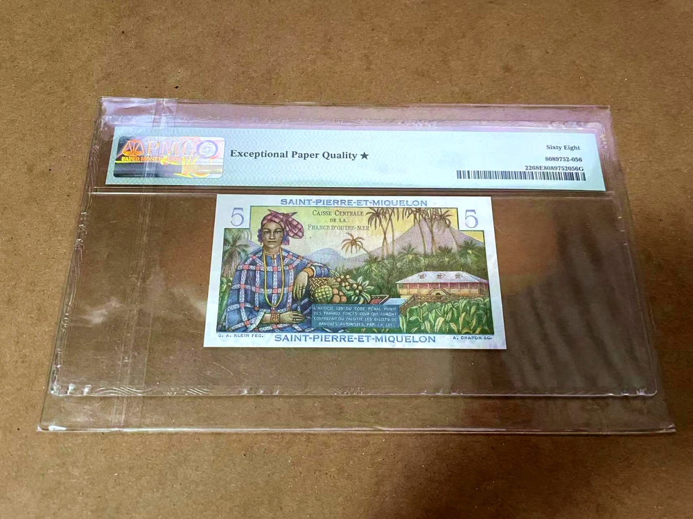 【Blue Auction】✨世界纸币精拍第430期——苍老师专场 PART3 【带星少见】圣皮埃尔和密克隆 1950-60年5法郎 PMG68EPQ 星星 超高分