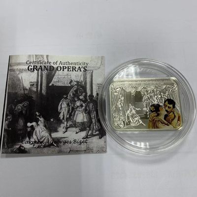 康怡轩钱币【新加坡+不丹+澳门+帕劳+美国+蒙古 纪念币专场】第443期 - 2011年帕劳发行世界著名歌剧-卡门5元彩色精制长方形纪念银币 无包装盒