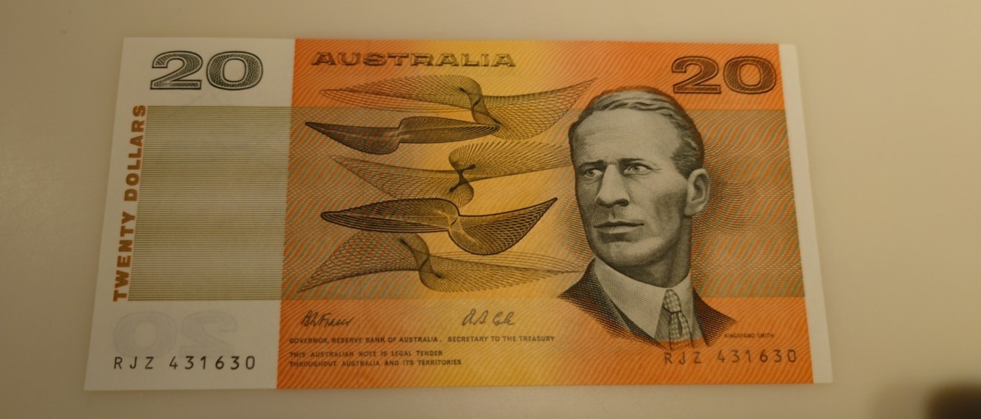 【世界钱币】精选微拍第91期暨2024年第二期 混合场 澳大利亚20元 纸币 全新绝品刀拆  尾号630