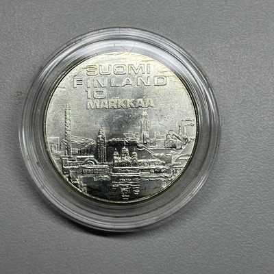 康怡轩钱币【以色列+葡萄牙+库克+澳大利亚+芬兰】第251003期  1971年芬兰发行赫尔辛基奥运会10马克纪念银币  裸币  1枚