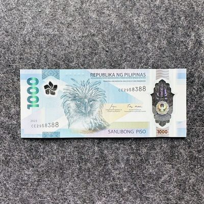 127th 菲律宾2022年和2023年1000比索塑料钞，IBNS获奖钞 - 菲律宾2023年1000比索，新签名，尾88，CE2958388