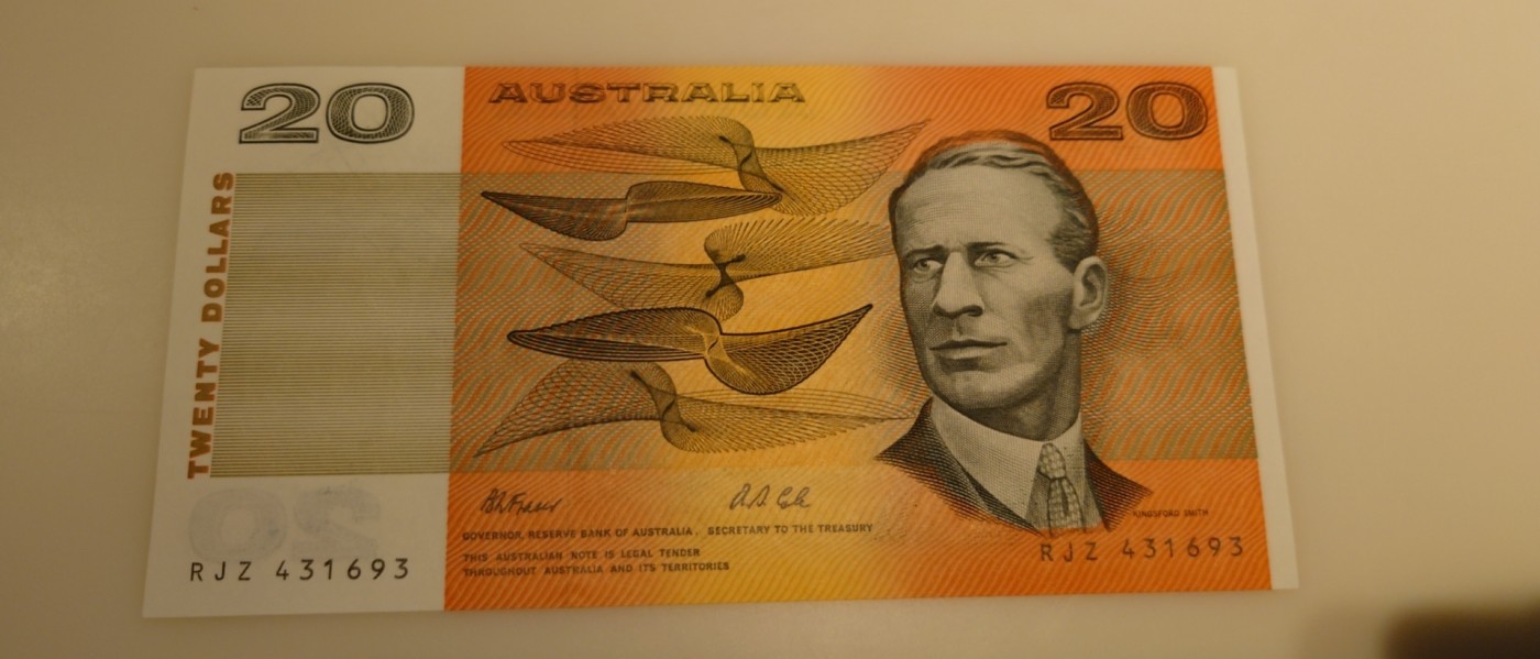 【世界钱币】精选微拍第91期暨2024年第二期 混合场 澳大利亚20元 纸币 全新绝品刀拆  尾号693