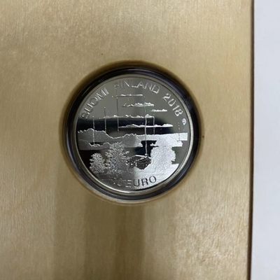 康怡轩钱币【以色列+葡萄牙+库克+澳大利亚+芬兰】第251003期  2018年芬兰发行桑拿文化10欧元精制纪念银币