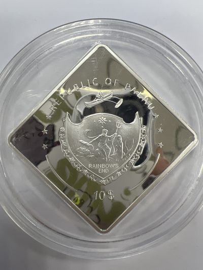 康怡轩钱币【新加坡+不丹+澳门+帕劳+美国+蒙古 纪念币专场】第251010期  2010年帕劳发行黎塞留号战舰10元2盎司菱形纪念银币（原证）